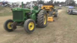 John Deere R dual exhaust tractor pull 9500 lbs Wheels UP full pull Rollag [upl. by Vivl862]