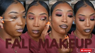 Fall Makeup Tutorial  Burgundy Eyeshadow Dazja Jordan [upl. by Hakon]