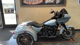 Customized 2024 HarleyDavidson Road Glide 3 in Atlas Silver Metallic with Pin StripingFLTRT [upl. by Turmel]