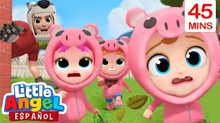 Somos Los 3 Cerditos 🐷🐷🐷  Canciones Infantiles  Little Angel Español [upl. by Nileuqay]