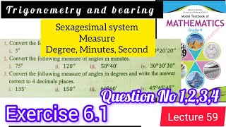 Class 9th Math Exercise 61  Angle Conversions  Degrees Minutes Seconds  Federal Board  NBF [upl. by Bertram452]