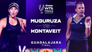 Garbiñe Muguruza vs Anett Kontaveit  2021 WTA Finals Final  WTA Match Highlights [upl. by Meggi542]