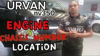 NISSAN URVAN NV350 ENGINE amp CHASSIS NUMBER LOCATION [upl. by Ansela941]