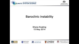 Baroclinic instability Shane Keating [upl. by Langdon]