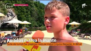 Au adus marea la munte Sute de turiști fac plajă pe nisip pe malul Crișului Repede în Bihor [upl. by Nightingale]