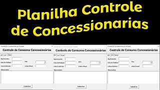 PLANILHA PARA CONCESSIONÁRIAS Gerencie Consumo e Faturamento de Água Luz e Gás [upl. by Strain]