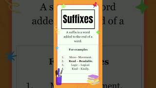 Suffixes  What are Suffixes  English Grammar  The Study Corner  suffixes grammar shorts [upl. by Kind]