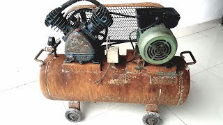 Restoration rusty old air compressor  Restore vintage air compressor [upl. by Melburn]