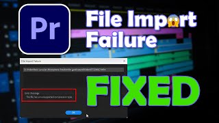 The File Has an Unsupported Compression Type Premiere Pro Error FIX [upl. by Wagshul352]