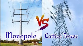 Monopole HT Tower  Lattice tower Vs Monopole tower  advantages of MONOPOLE HT towers in Telugu [upl. by Ydal]