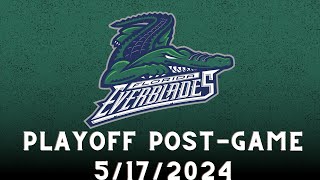 Florida Everblades Playoffs Game 1 vs Adirondack Thunder PostGame Availability 5172024 [upl. by Nire]