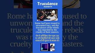 Truculence meaning in hindi Truculence wordsmeaning englishvocabulary ashishverma [upl. by Countess607]