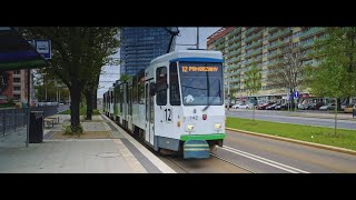 Poland Szczecin tram 12 ride from Rayskiego to Plac Grunwaldzki [upl. by Sperling601]