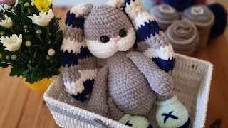 🐰 Iepurasul quotPăpădilăquot crosetat 35 cm cu Alize Velutto tutorial amigurumi de catifea [upl. by Gaby]