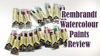 Rembrandt Professional Watercolour Paints REVIEW Pouring Swatching and Painting [upl. by Rehtaeh471]