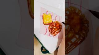 canele watercolor painting toturialpaintingtutorial dessert painting watercolorpainting art [upl. by Trah]