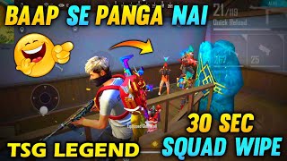 FREE FIRE  BAAP SE PANGA NAI 😈  TSG LEGEND SOLO VS SQUAD  BEST SHOTS EVER 💥 [upl. by Drews]