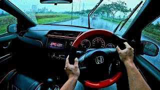 Driving POV HONDA NEW BRIO RS 12 CVT 2023  TEST DRIVE HUJAN BADAI ASMR  Acceleration amp Handling [upl. by Yanehs]