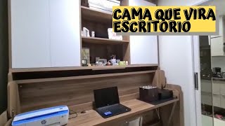 HOME OFFICE e CAMA ARTICULÁVELRETRÁTIL IDEAL PARA ESPAÇO PEQUENO [upl. by Odo469]