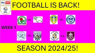 CHAMPIONSHIP WEEK 1 SCORE PREDICTIONS 202425 [upl. by Esej]