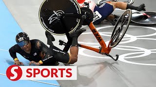 Paris 2024 Crash denies Shah Firdaus a podium finish in mens keirin [upl. by Dempstor]