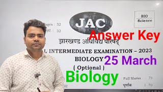 25 March 2023 Biology Answer Key Class 12th jac board  Answer key Biology class 12 [upl. by Huckaby]