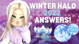 ALL WINTER HALO 2022 FOUNTAIN ANSWERS  Royale High Roblox ❄️ [upl. by Siradal748]