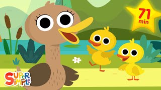 Six Little Ducks  More  Kids Music  Super Simple Songs [upl. by Annaeiluj]