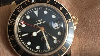 Glycine Combat Sub Bronze GMT GL0320 Review [upl. by Wilinski]