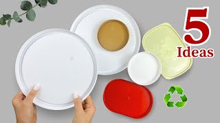 5 Genius Ways to Reuse Plastic Lids Plastic Cover DIY Ideas ♻️💡 [upl. by Mildrid]