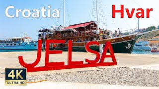 Jelsa Hvar Croatia 🇭🇷 4K Walking Tour September 2021 [upl. by Groark]