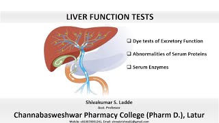 52Liver Function Test based on dye excretion function plasma proteins and enzymes [upl. by Hackathorn]