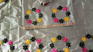 Hand Embroidery Mekhela Sador Ribbon Embroidery Mekhela Sador Design [upl. by Gone486]