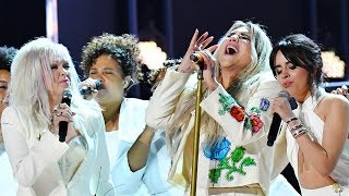 Kesha Gives MOVING quotPrayingquot Performance Ft Camila amp More At 2018 Grammys [upl. by Jourdain]