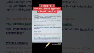 Part 2 How GCSE PE students should respond to a 9 mark question fyp shorts education pe gcse [upl. by Nobe]