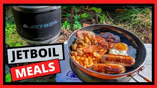 Camping Stove Meals Cooking a full English breakfast with a Jetboil Minimo [upl. by Ojytteb497]