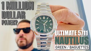 1 Million Dollar Watch  Patek Philippe 5711 Green Nautilus wBaguettes [upl. by Aicnilav]