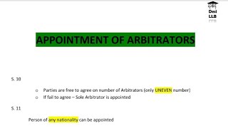 Appointment of Arbitrators  Arbitration Conciliation amp Alternative Dispute Resolution [upl. by Aissert]