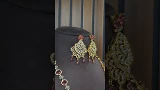 CZ stones long necklace 2550 ordernow 7207656475 viralvideo youtubeshorts trending songs [upl. by Adanar]