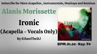 Alanis Morissette  Ironic Acapella  Vocals Only [upl. by Quintus]