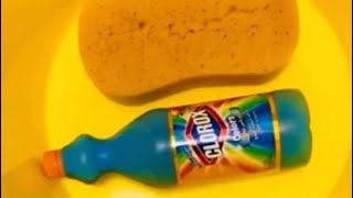 Asmr Clorox whole bottle🌈🌈overload soapy sponge squeeze🌈🌈 Asmr asmrsounds [upl. by Ialohcin]