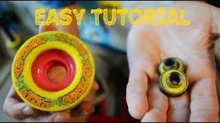 The QUICKESTEASIEST Way To Get BEARINGS Out Of A SKATEBOARD WHEEL No Tools Required [upl. by Knobloch200]