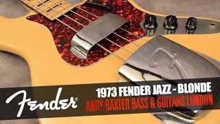 1973 Fender Jazz Bass Blonde  Andy Baxter Bass amp Guitars [upl. by Aikmat]