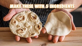 5 Ingredient Homemade Flour Tortillas [upl. by Akimahs]