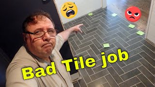 😠Bad tile job only 3 days old and it has to come out [upl. by Fiester]