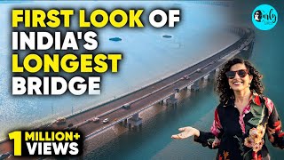 Exclusive Drive On Indias Longest Sea Bridge  Mumbai Trans Harbour Link  Curly Tales [upl. by Allemahs]