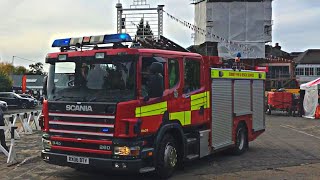 Surrey Fire amp Rescue Waltons Pump Responds Out of Brooklands Emergency Day With Lights and Siren [upl. by Terb]