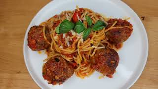 How to make spaghetti and meatballs recipe homemade sauce [upl. by Philemon]