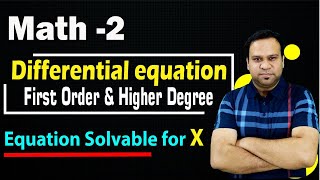 Differential Equation First Order Higher Degree Solvable for X  Engineering Mathematics M2 RGPV [upl. by Eliathan764]