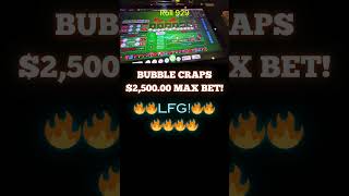 LFG 2500 MAX BET Bubble Craps Roll 929🔥🔥🔥Bluffinbob Realbrettski Shorts Casino Dice [upl. by Nosyarg850]